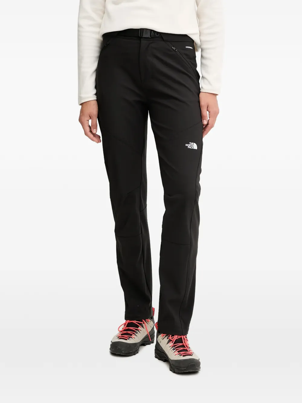 The North Face Broek met ceintuur en logo-print Zwart