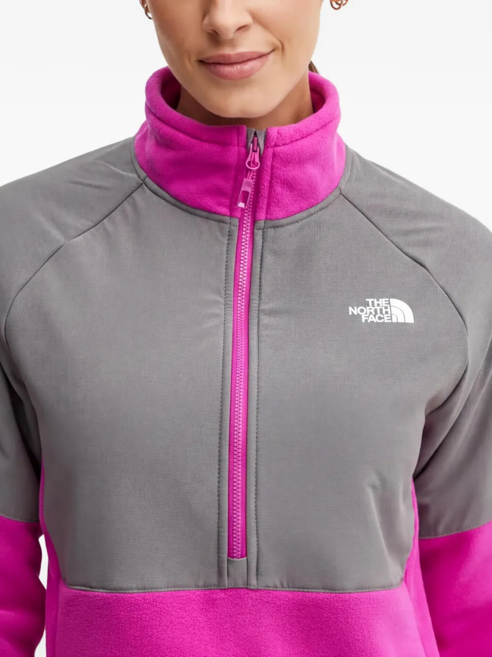 The North Face Top met colourblocking en rits Roze