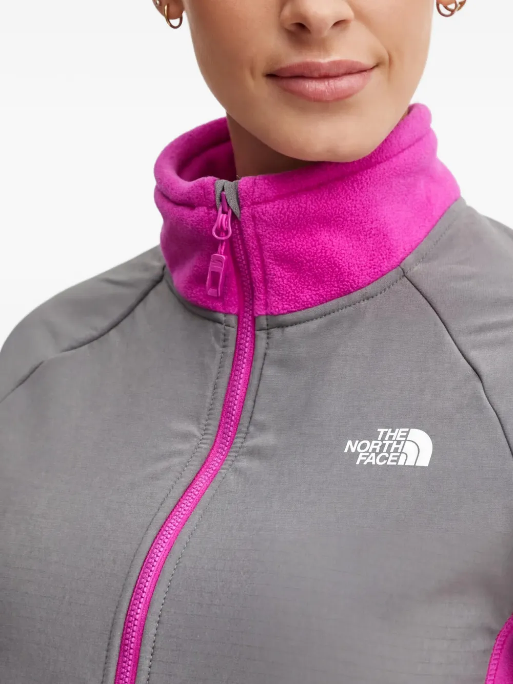 The North Face Top met colourblocking en rits Roze