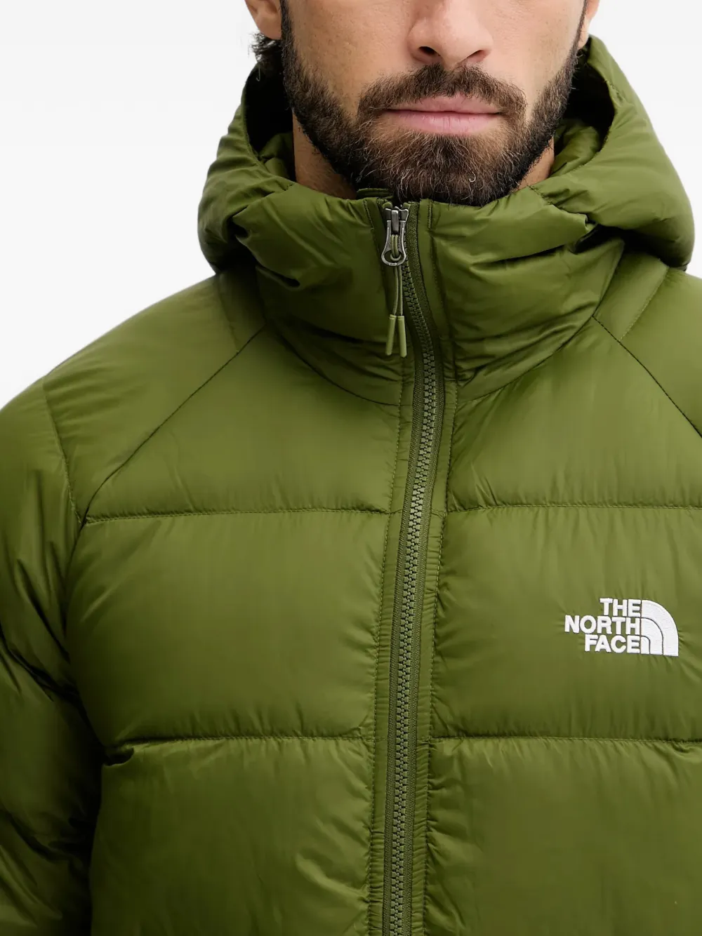 The North Face Donsjack met capuchon Groen