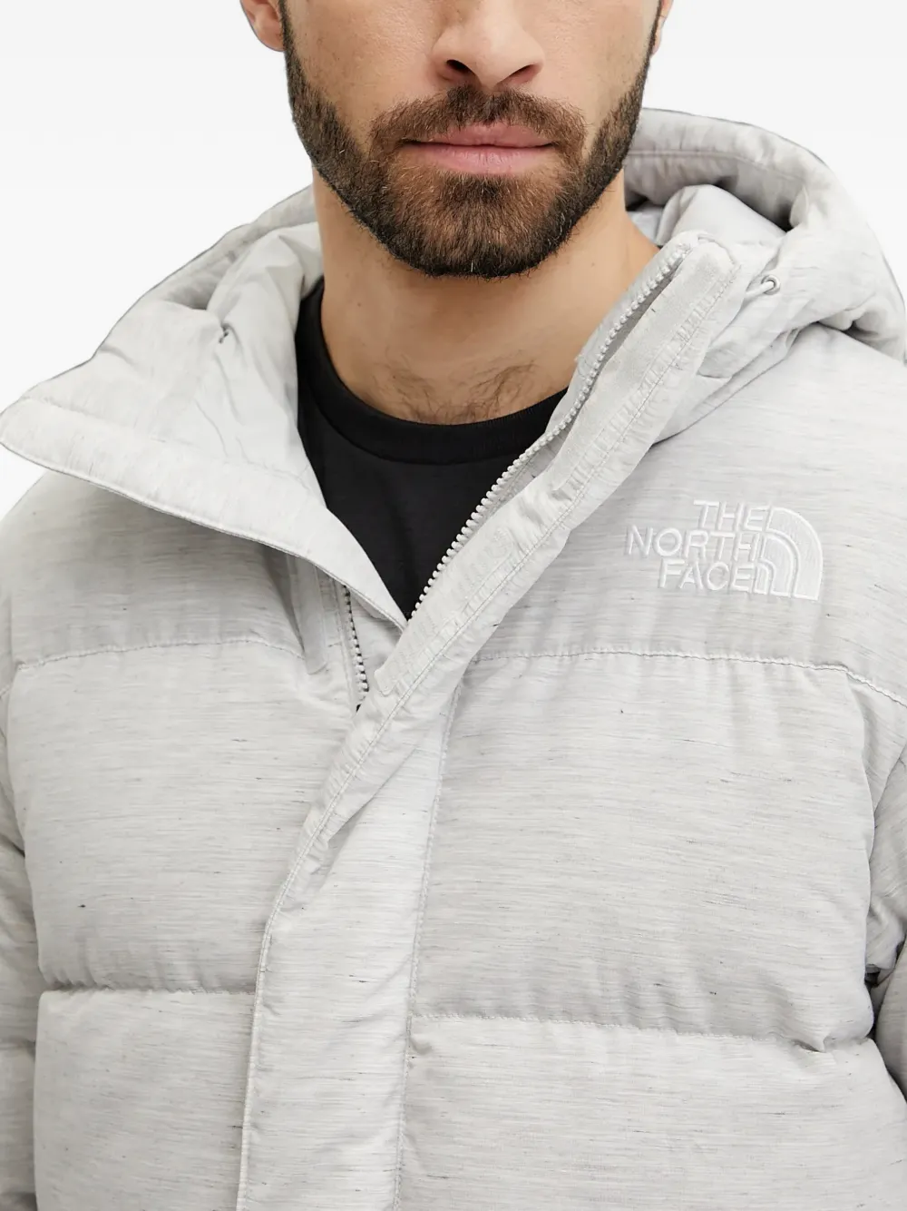 The North Face padded hooded jacket Grijs