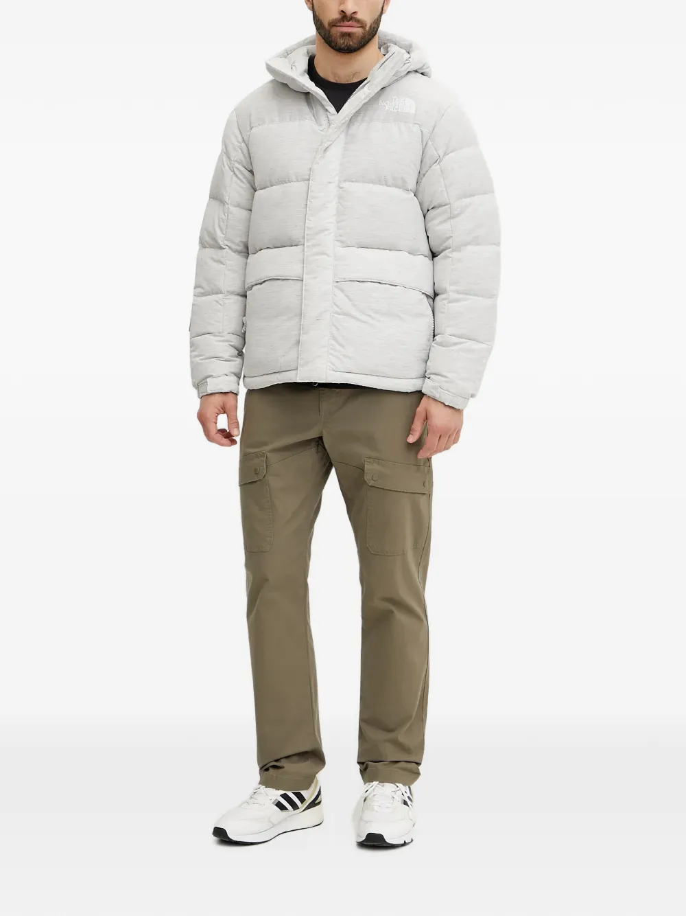 The North Face padded hooded jacket Grijs