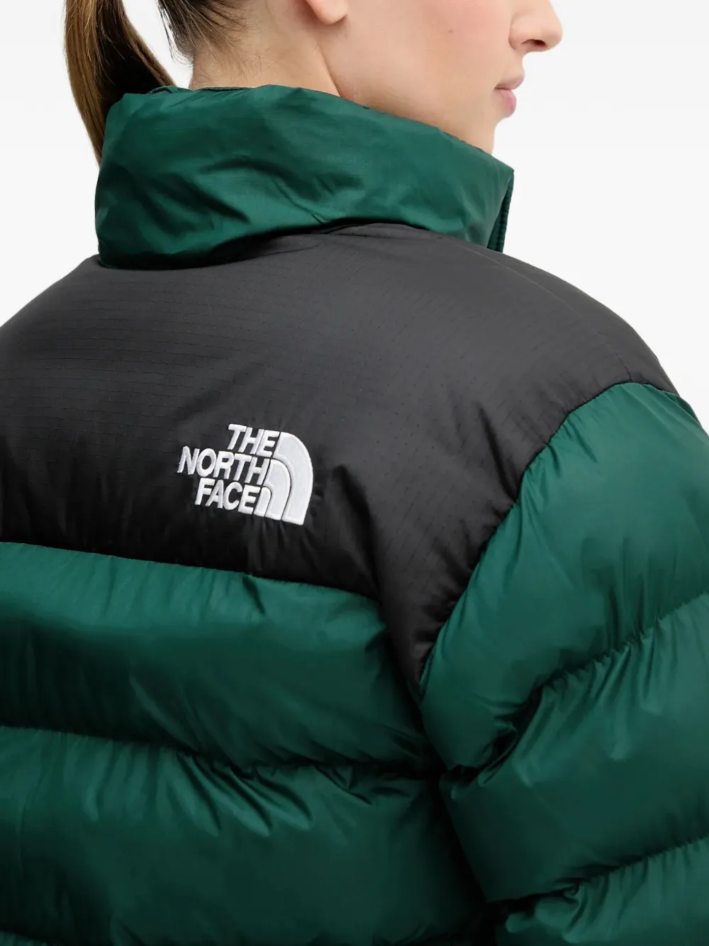The North Face Donsjack met capuchon Groen