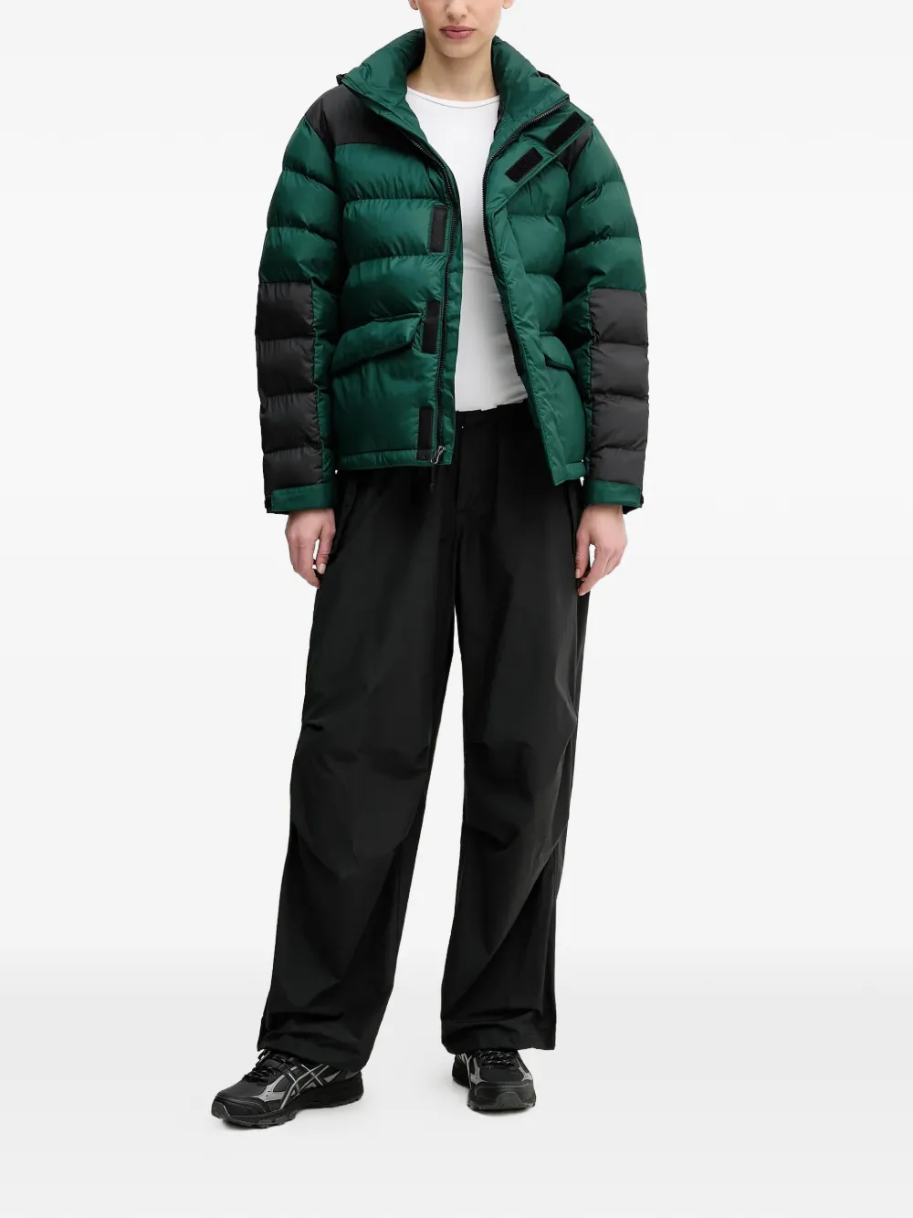 The North Face Donsjack met capuchon Groen