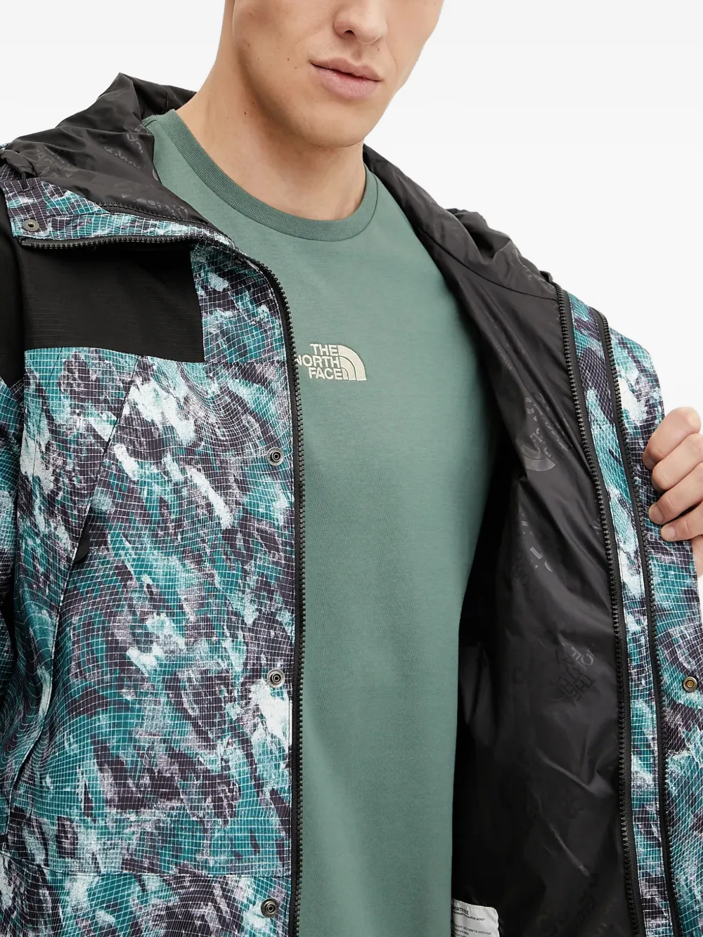 hooded pattern jacket