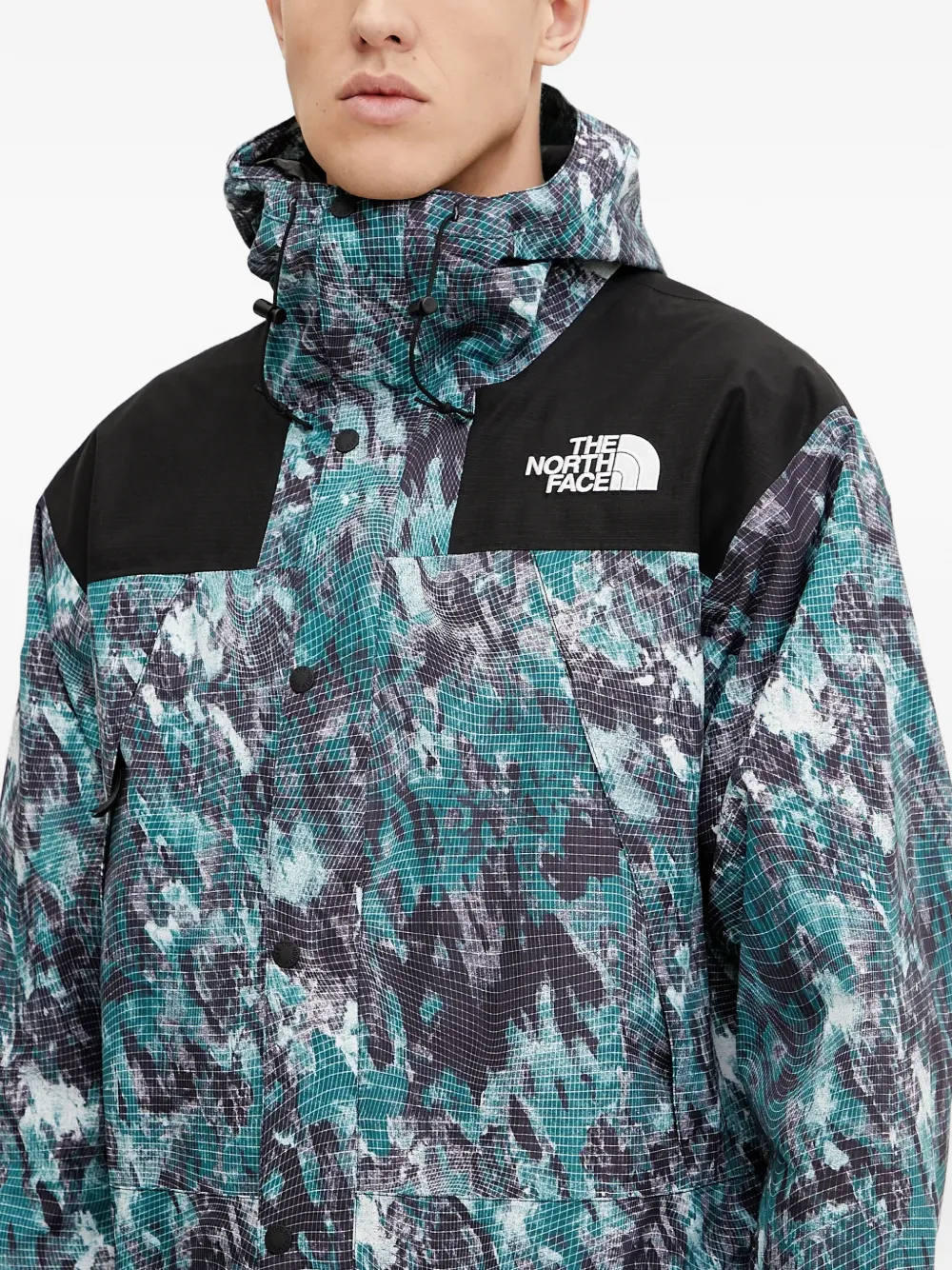 hooded pattern jacket