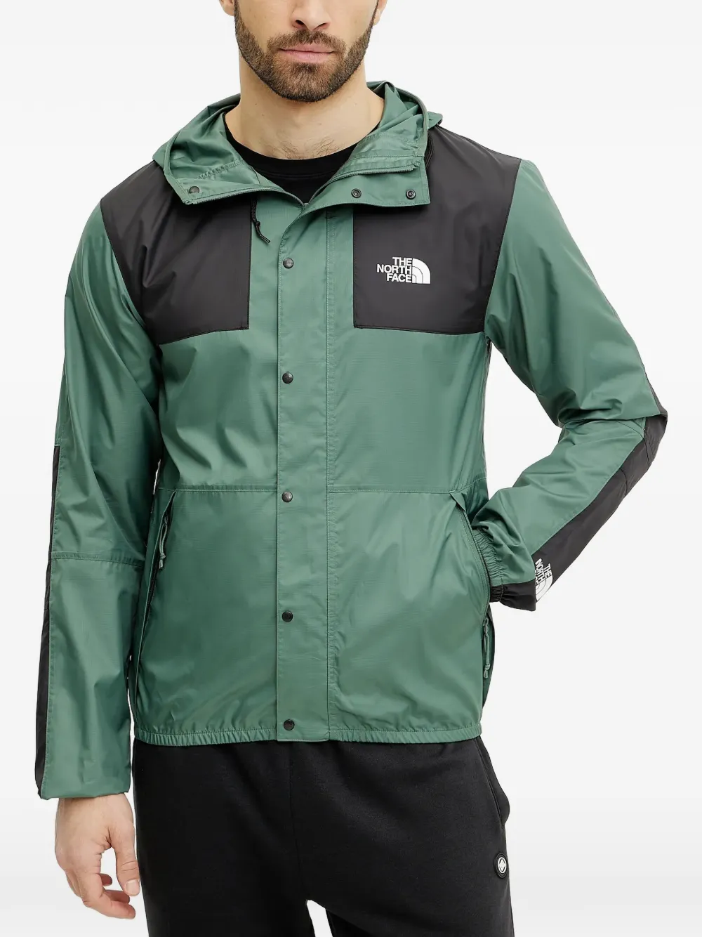 The North Face hooded logo-print jacket - Verde