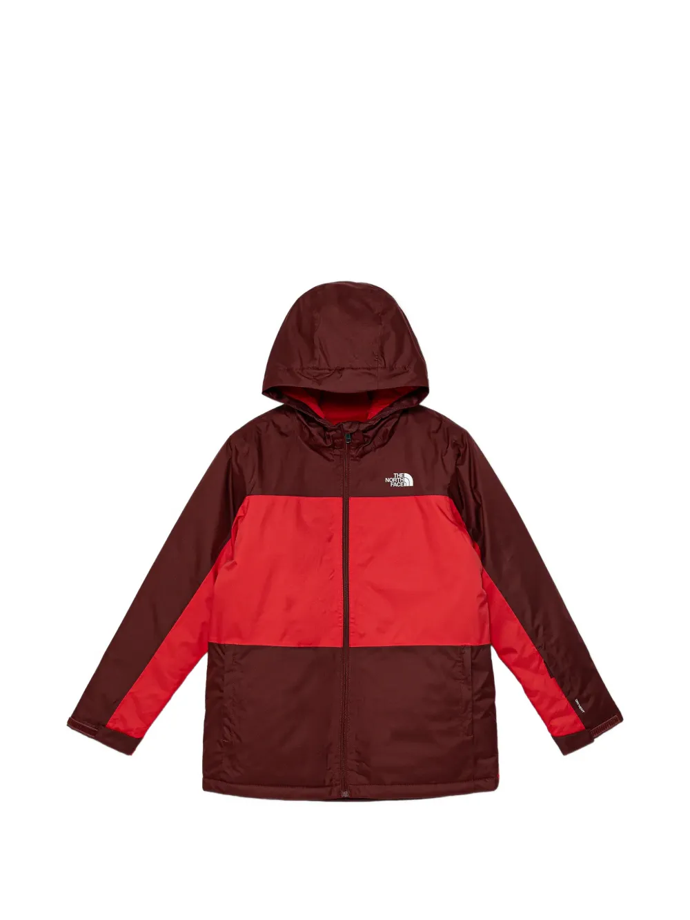 The North Face Kids colourblock hooded jacket - Rosso