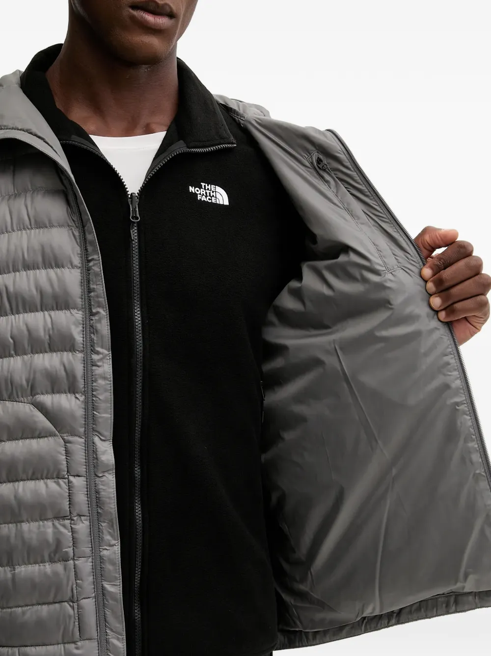 The North Face Gewatteerd jack met capuchon Grijs