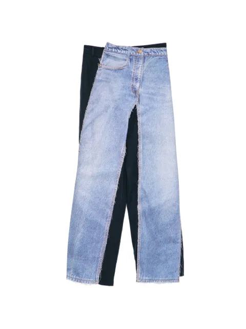 pushBUTTON denim-patch trousers