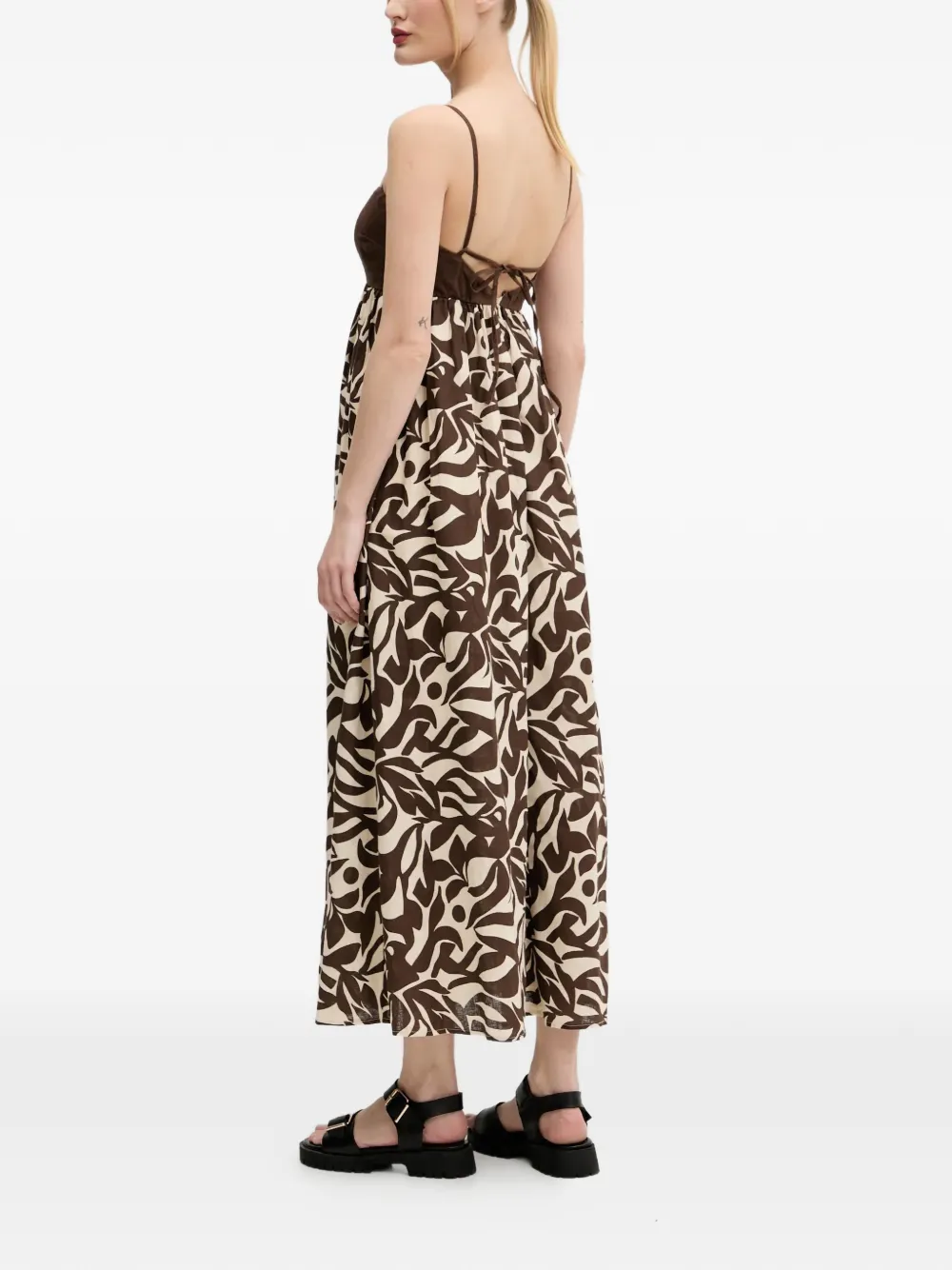  Abercrombie & Fitch Floral-pattern Sleeveless Midi Dress - Brown 