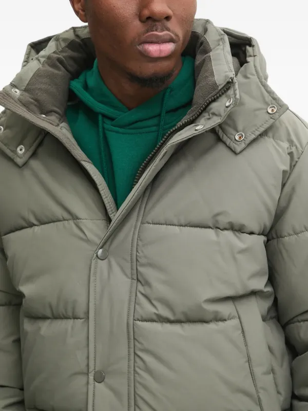 Abercrombie & Fitch Jaqueta Matelassê Com Capuz | Cinza | FARFETCH BR