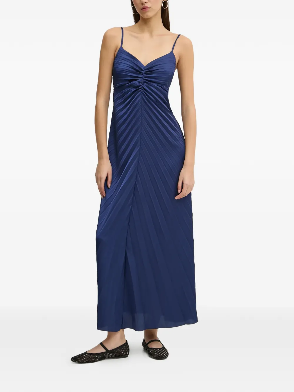 Abercrombie & Fitch pleated V-neck midi dress - Blu