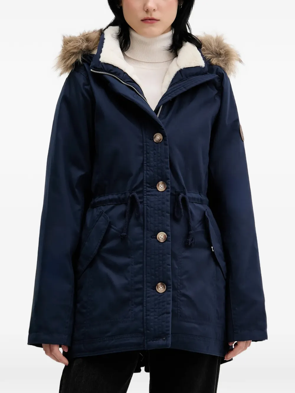 Hollister Pelliccia sintetica con cappuccio - Blu