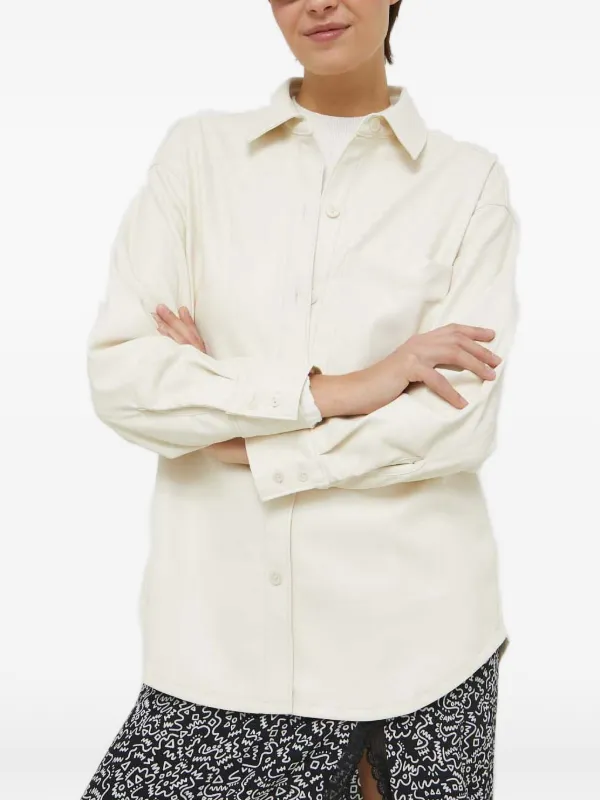 Abercrombie Buttoned Chest-pocket Women Shirt - Neutrals Abercrombie Buttoned Chest-pocket Women Shirt - Neutrals