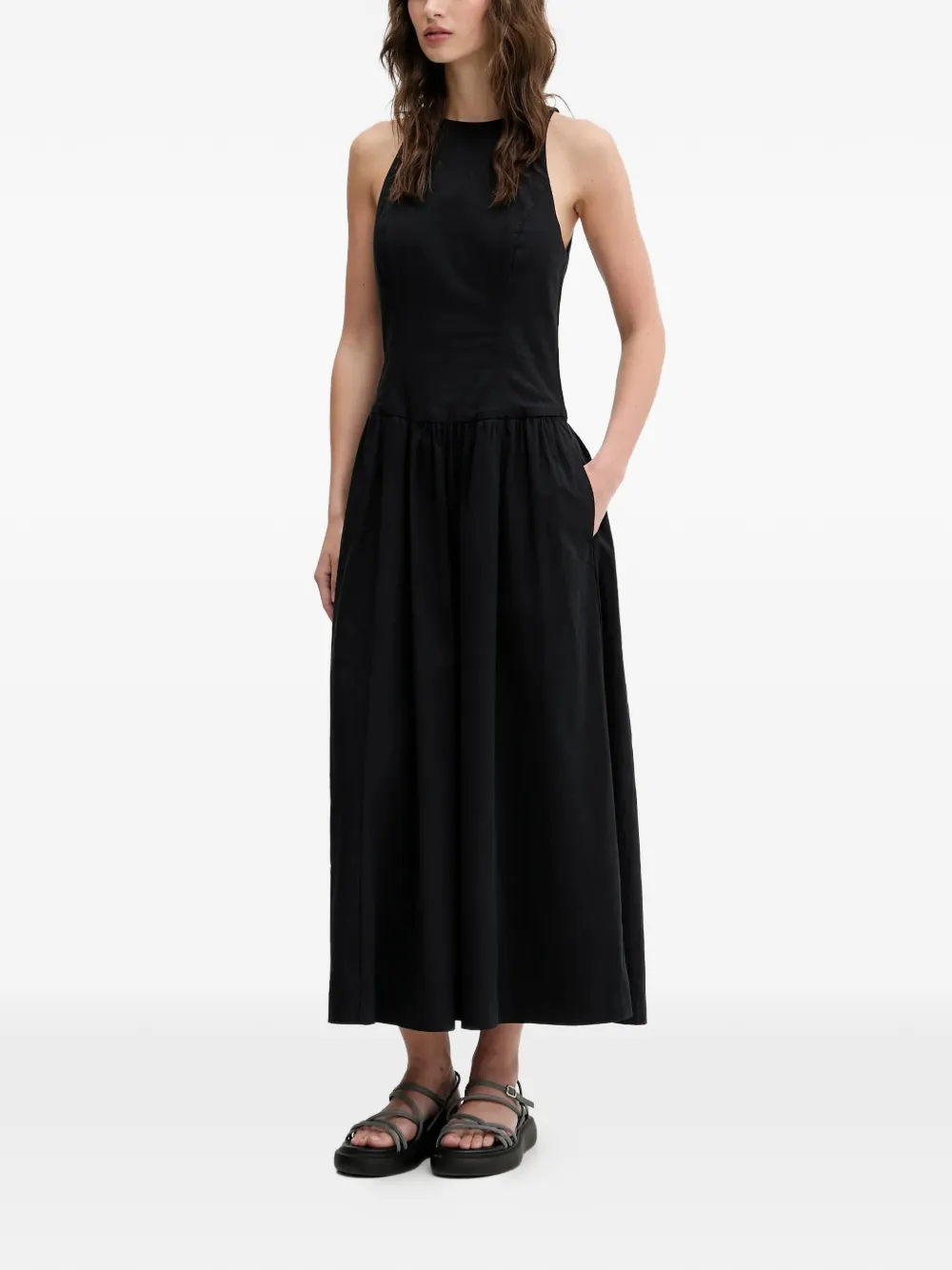 Abercrombie & Fitch A-line halterneck midi dress - Zwart