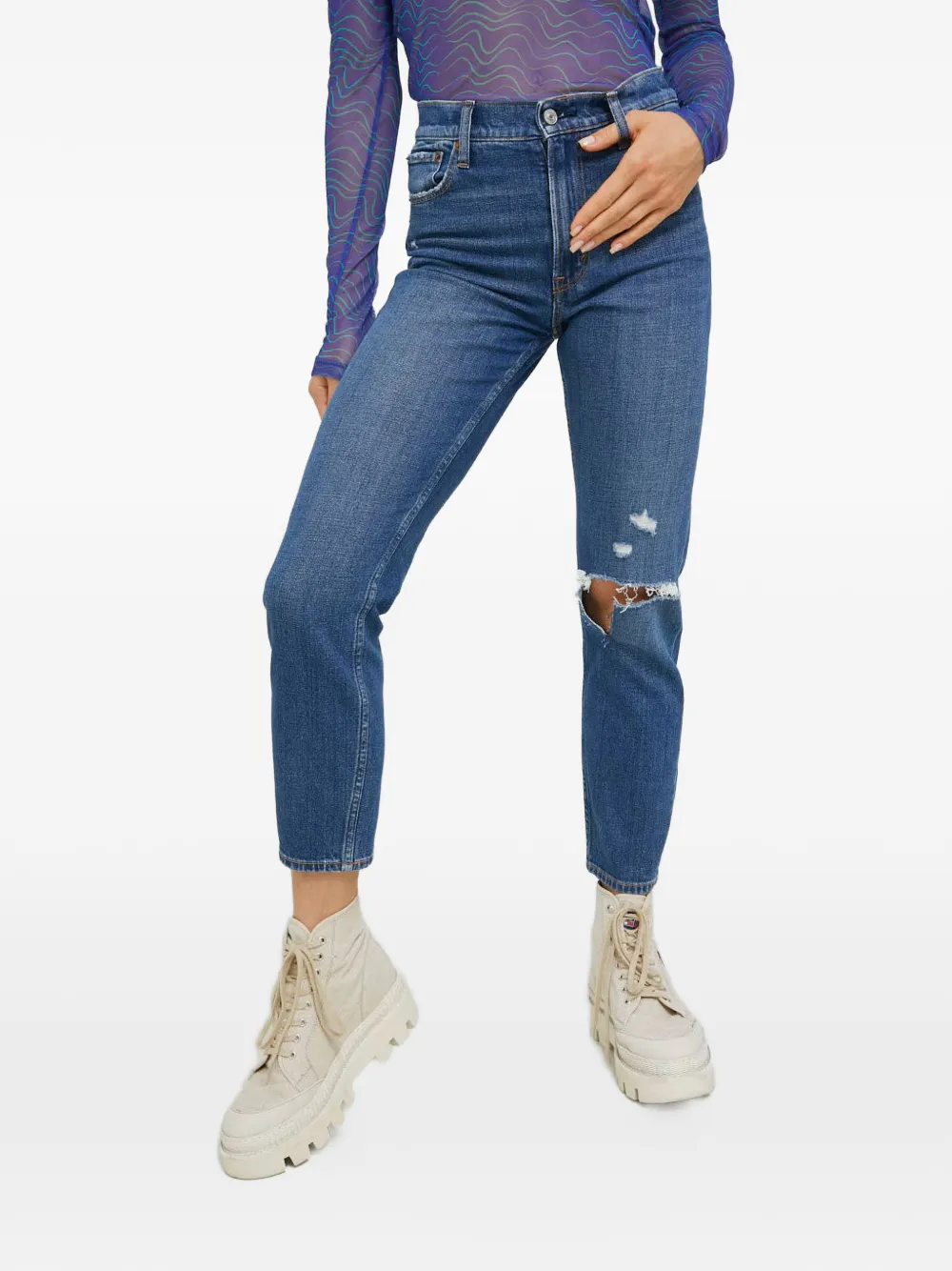 Abercrombie & Fitch ripped skinny jeans - Blu