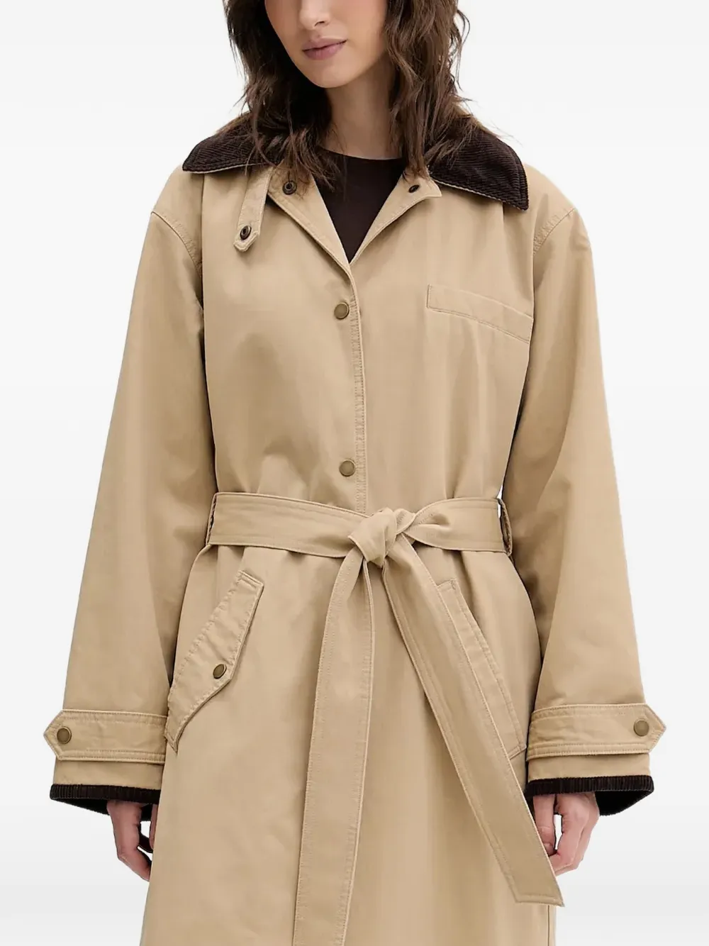 belted long coat