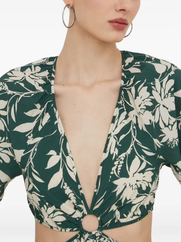 Abercrombie & Fitch floral-print cut-out Maxi Dress | Green | FARFETCH JO