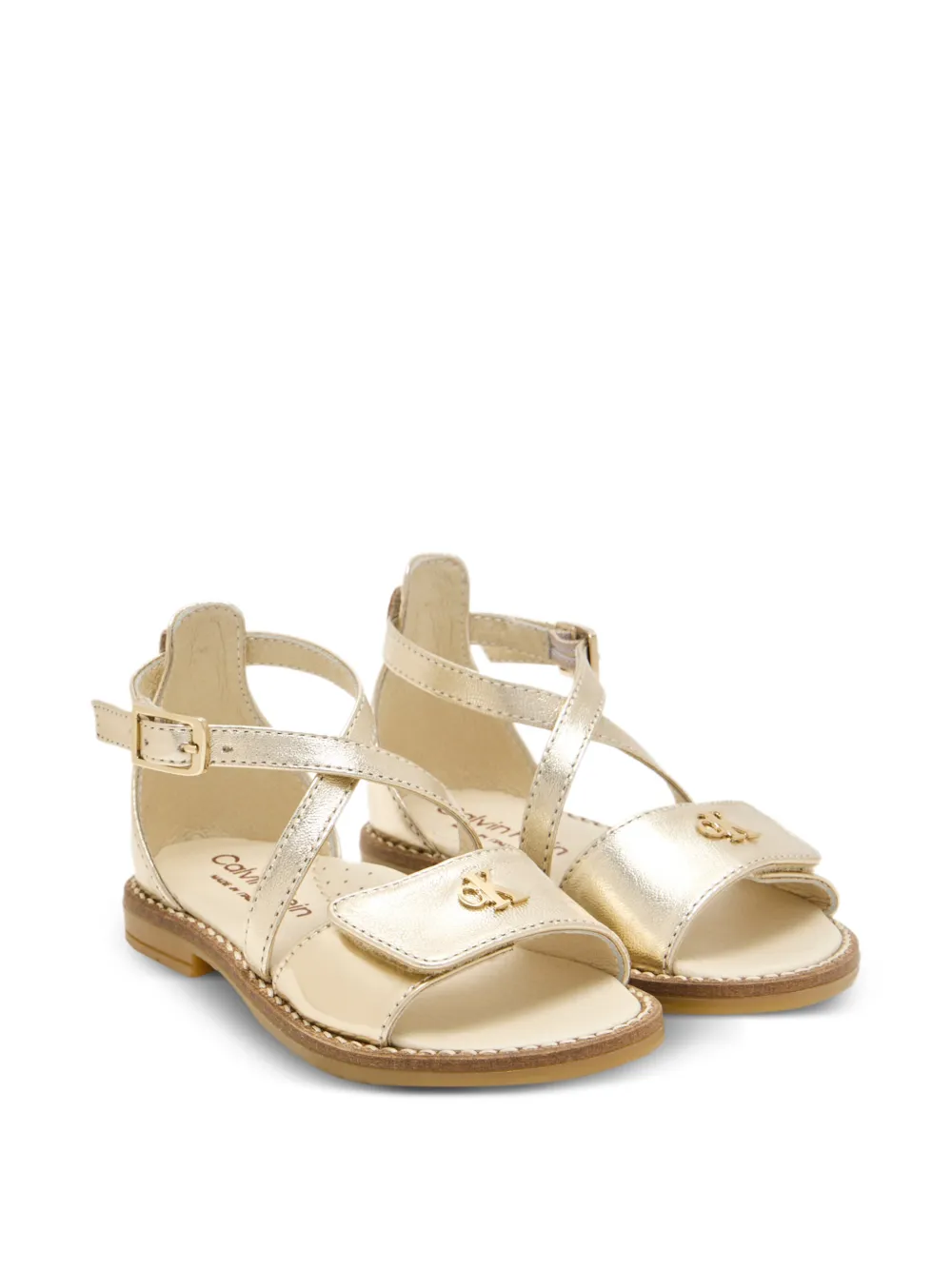 Calvin Klein Kids buckle-strap sandals - Oro