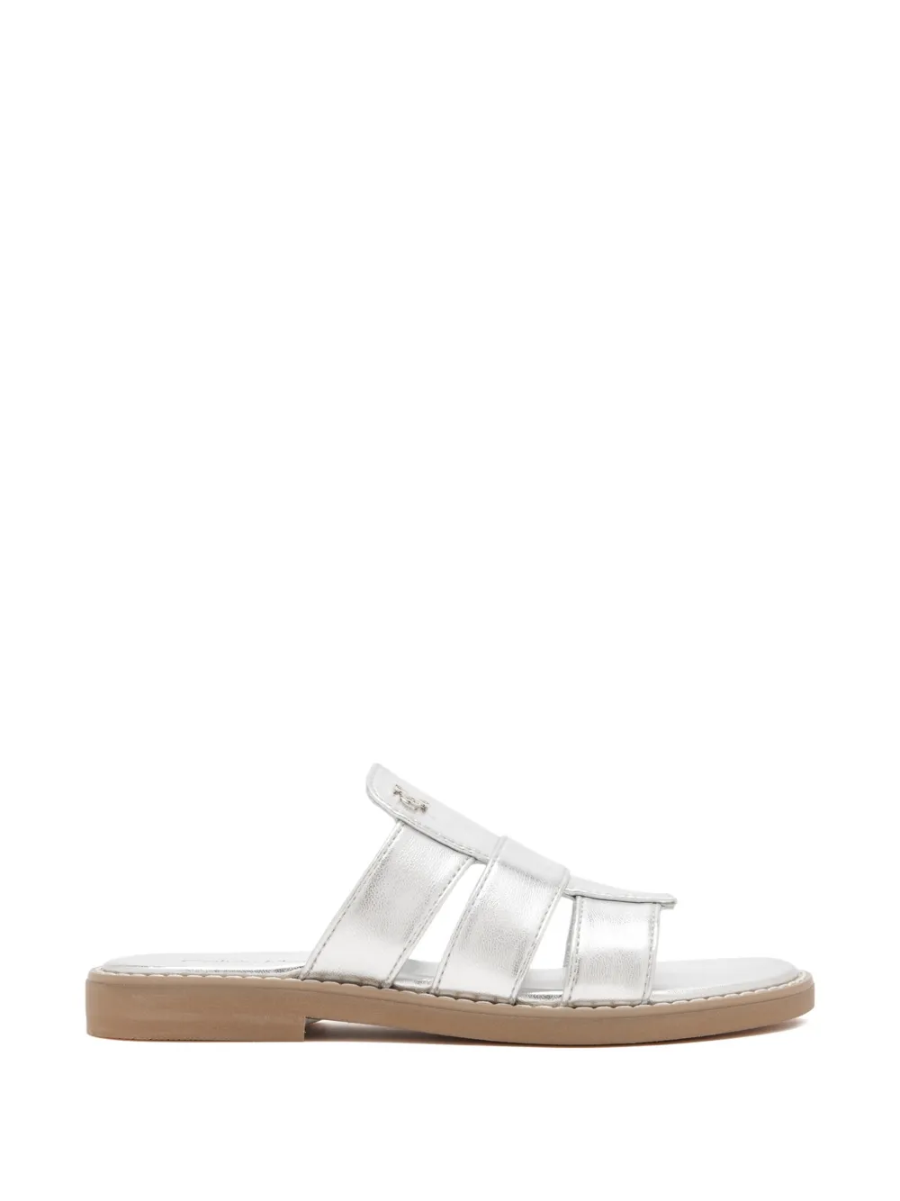 Calvin Klein Kids logo-plaque sandals Zilver