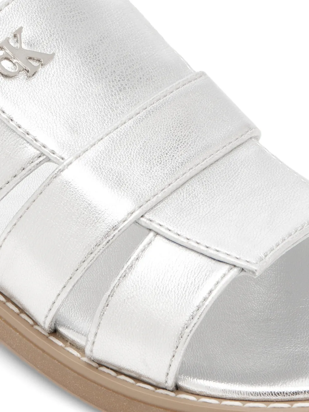 Calvin Klein Kids Sandalen met logoplakkaat Zilver