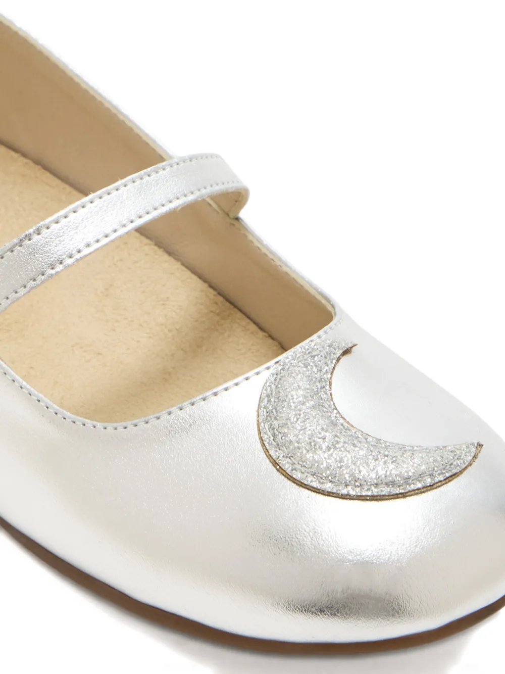 BabyWalker Ballerina's met maanapplicatie Zilver