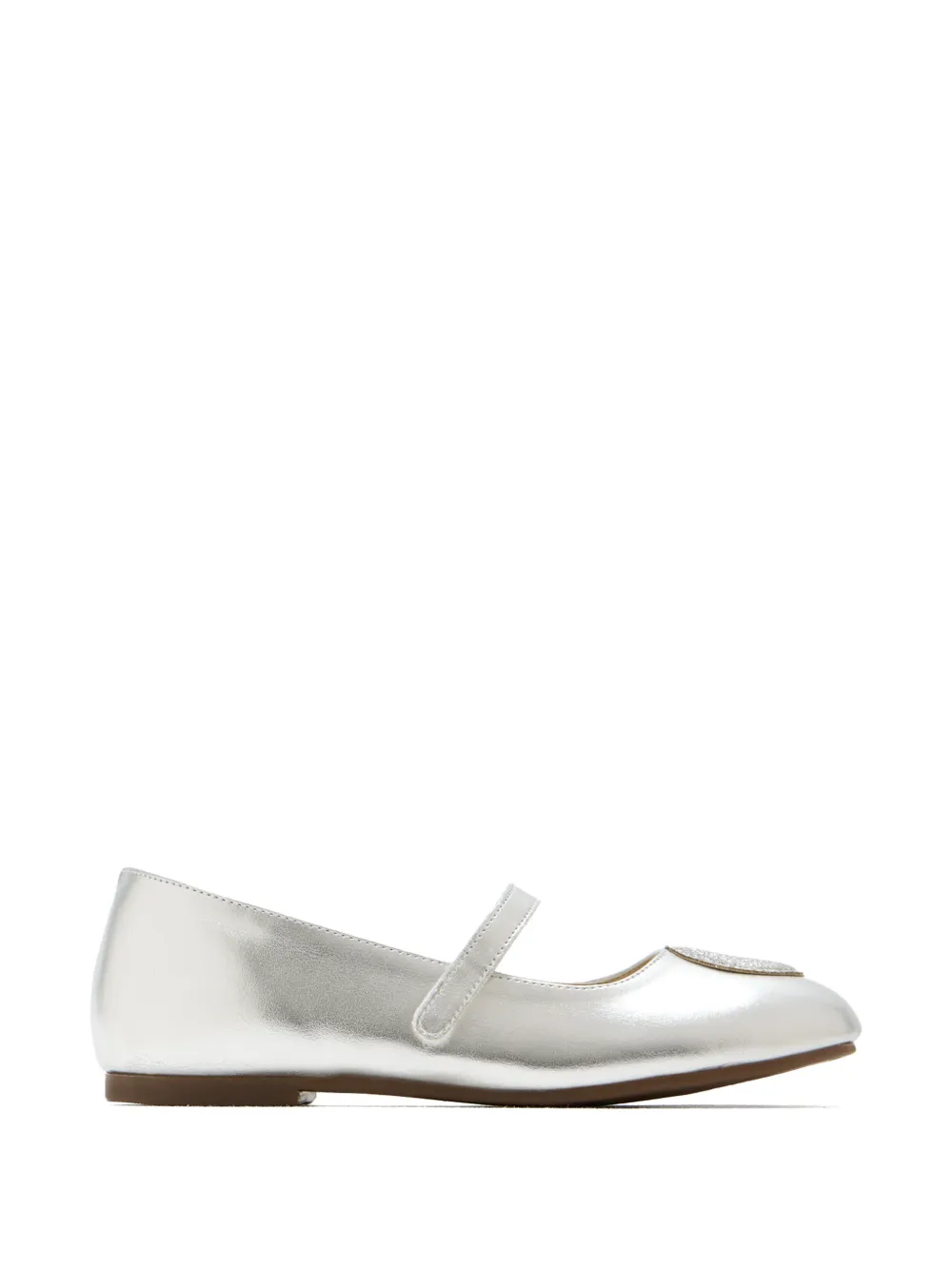 BabyWalker moon-appliqué ballet flats - Argento