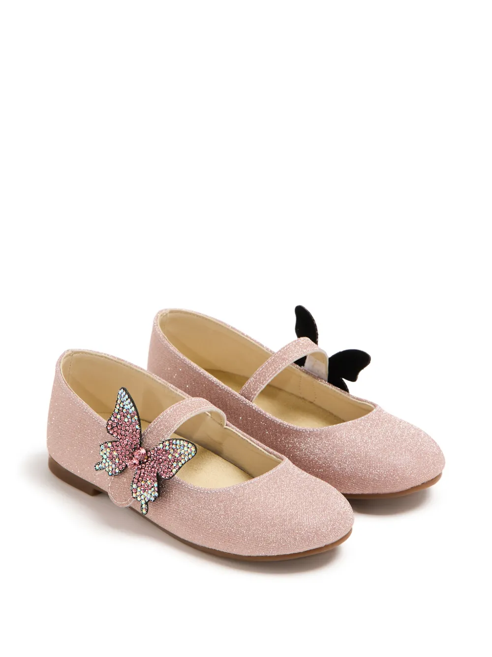 BabyWalker butterfly-embellished ballerinas Roze