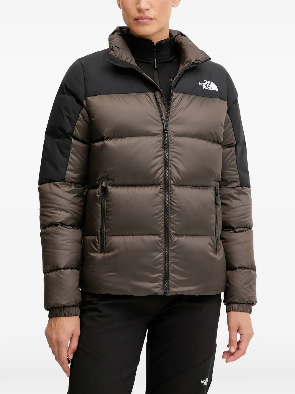  The North Face Diablo Down 2.0 Panelled Puffer Jacket - Brown 