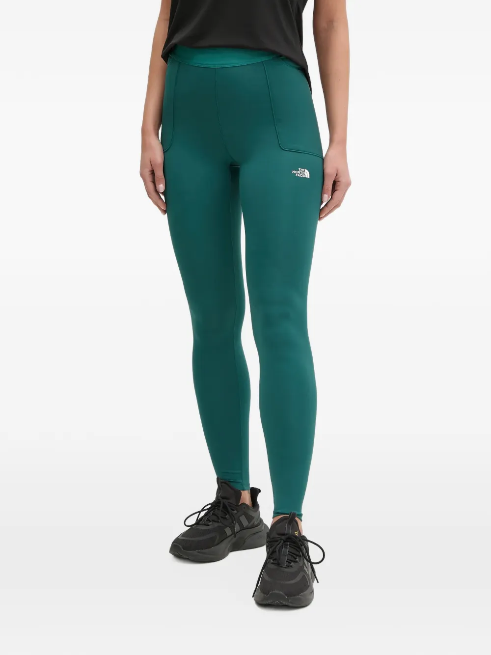 The North Face logo-print panelled leggings - Verde