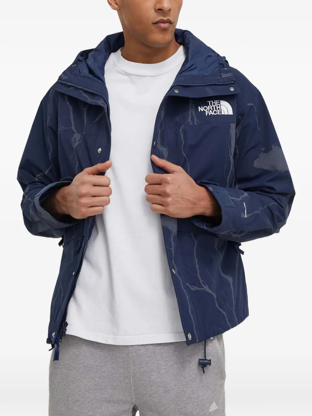 The North Face patterned hooded jacket - Blau
