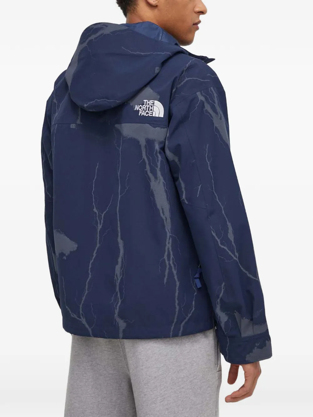  The North Face Patterned Hooded Jacket - Blue 