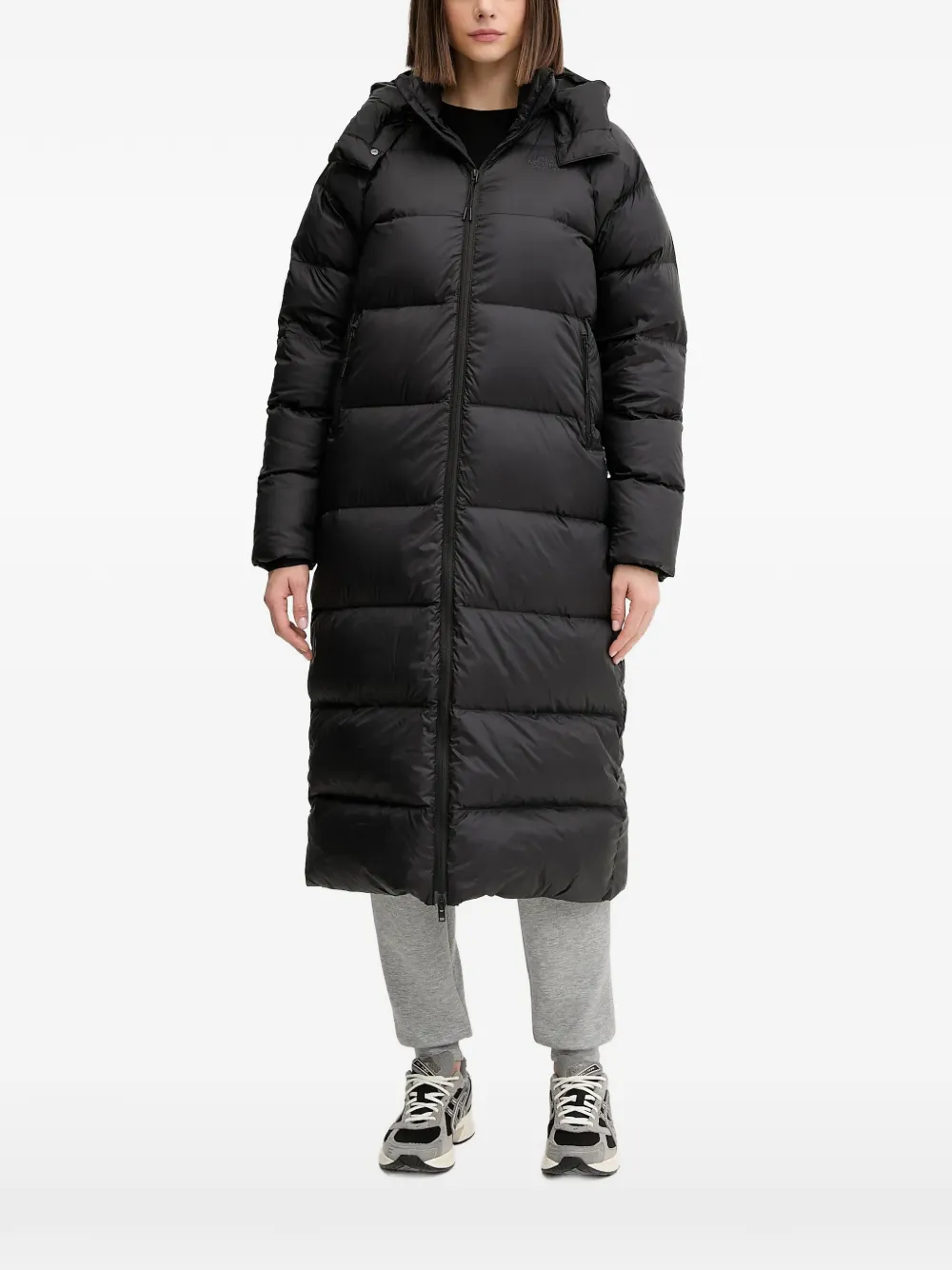 The North Face Hooded Puffer Coat In Black