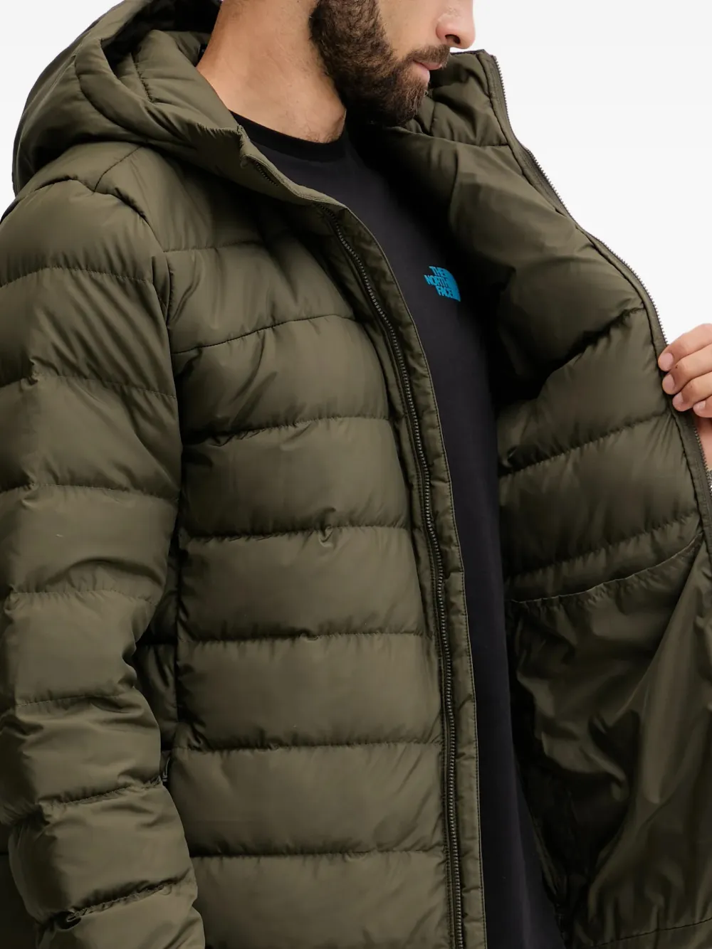 The North Face Donsjack met capuchon Groen