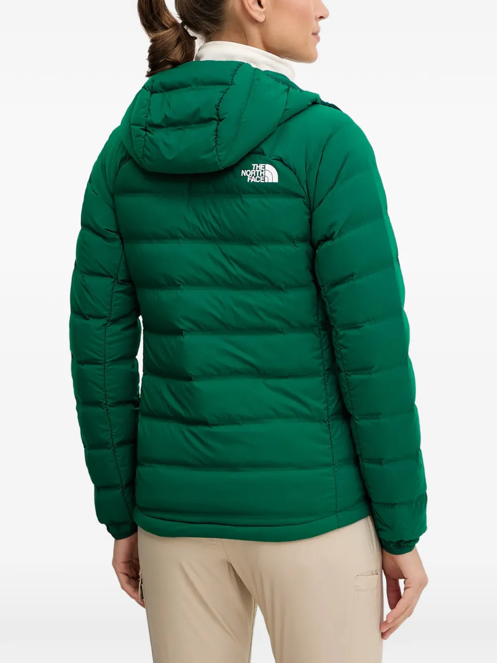 The North Face quilted hooded jacket Groen