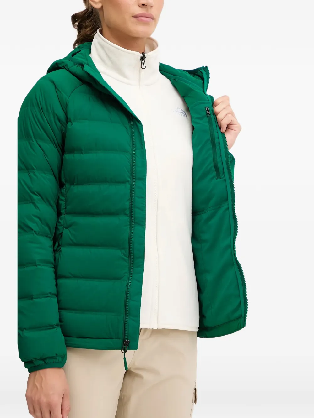 The North Face quilted hooded jacket Groen