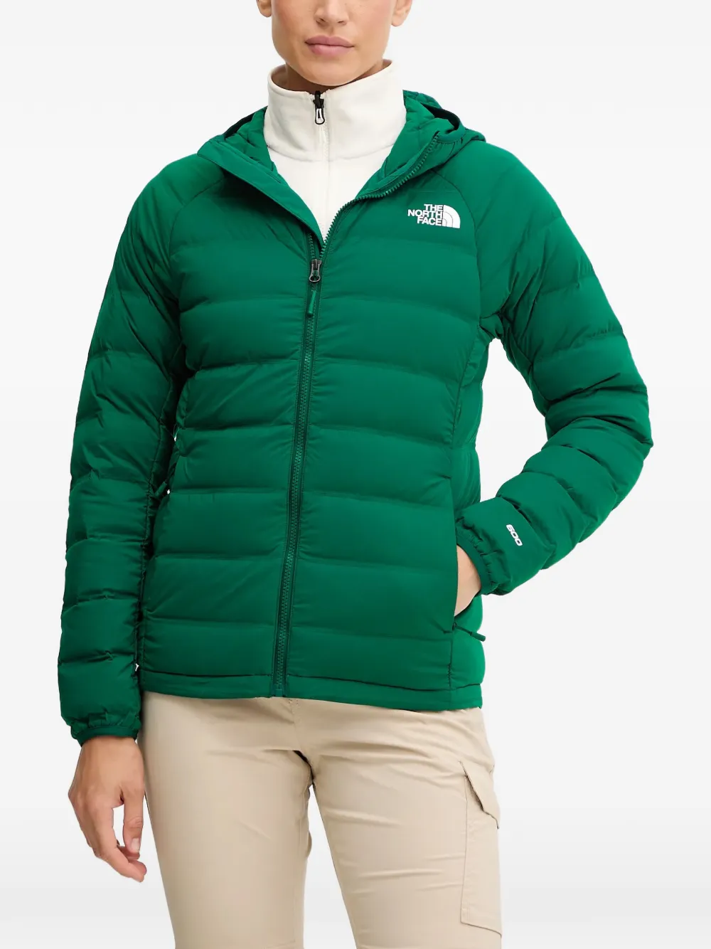 The North Face quilted hooded jacket Groen