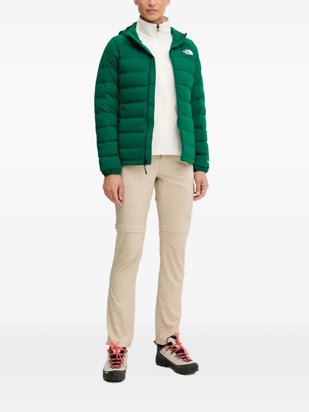 The North Face quilted hooded jacket Groen