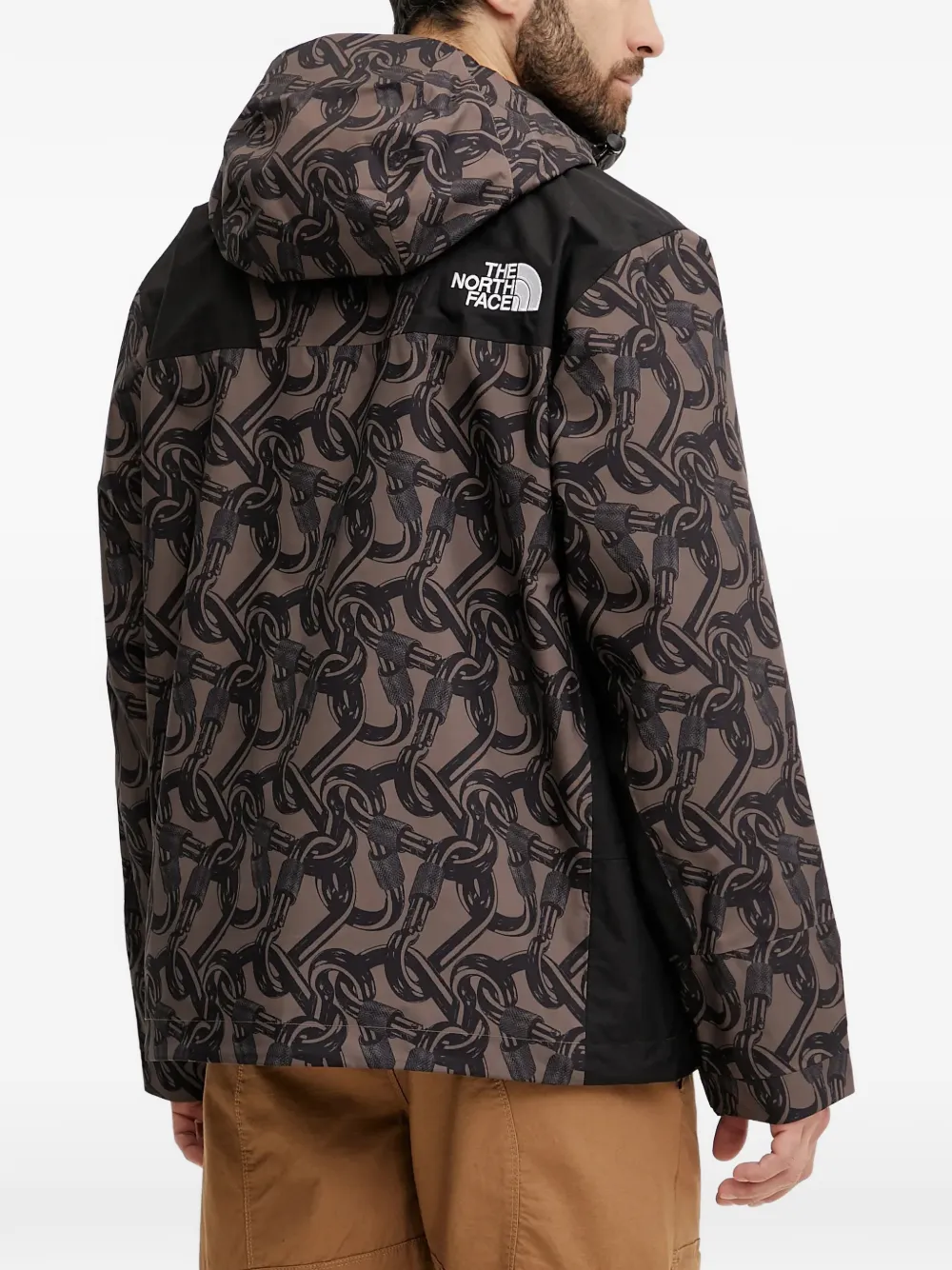  The North Face Hooded Printed Jacket - Brown 