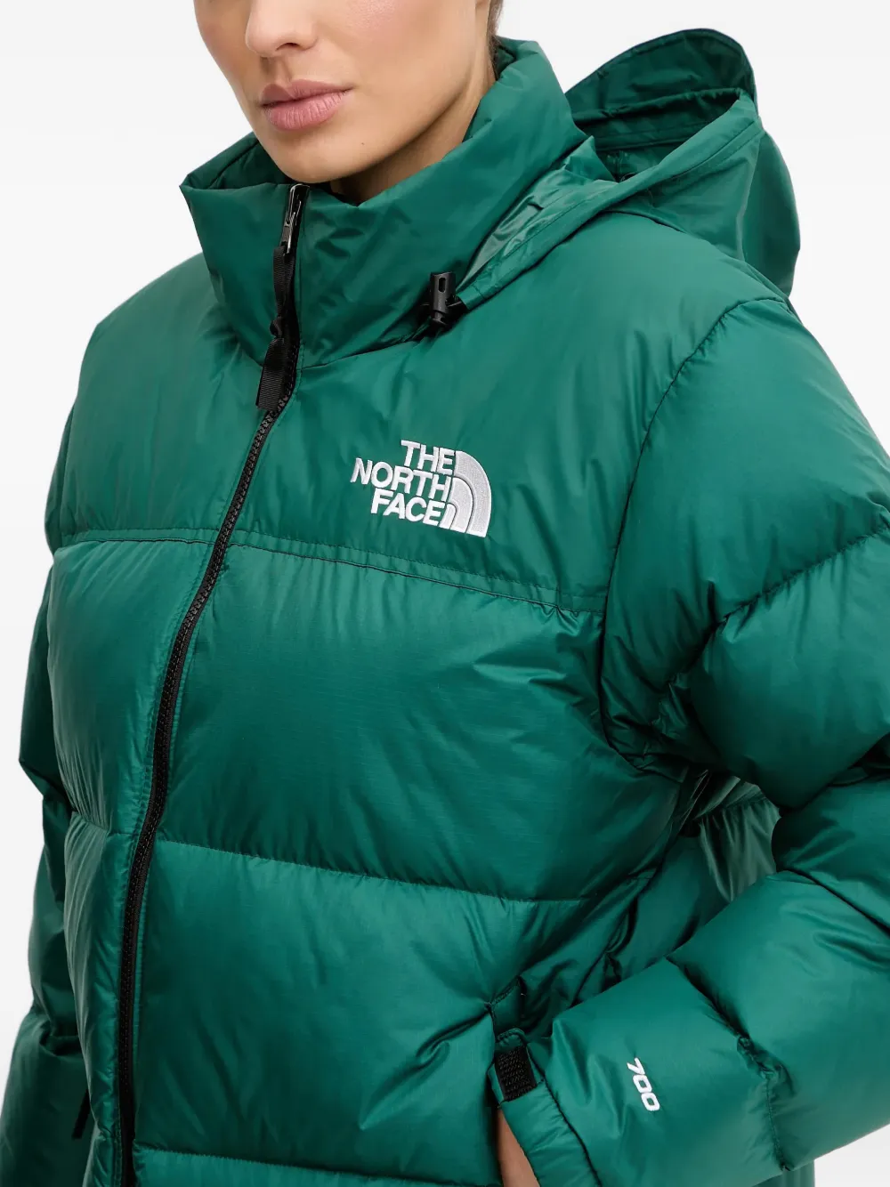 zip logo-print hooded jacket