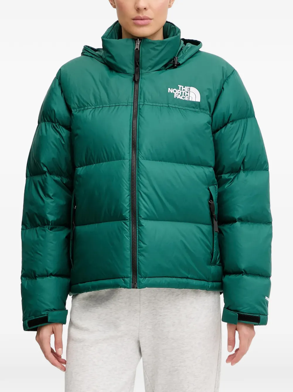 The North Face zip logo-print hooded jacket - Verde