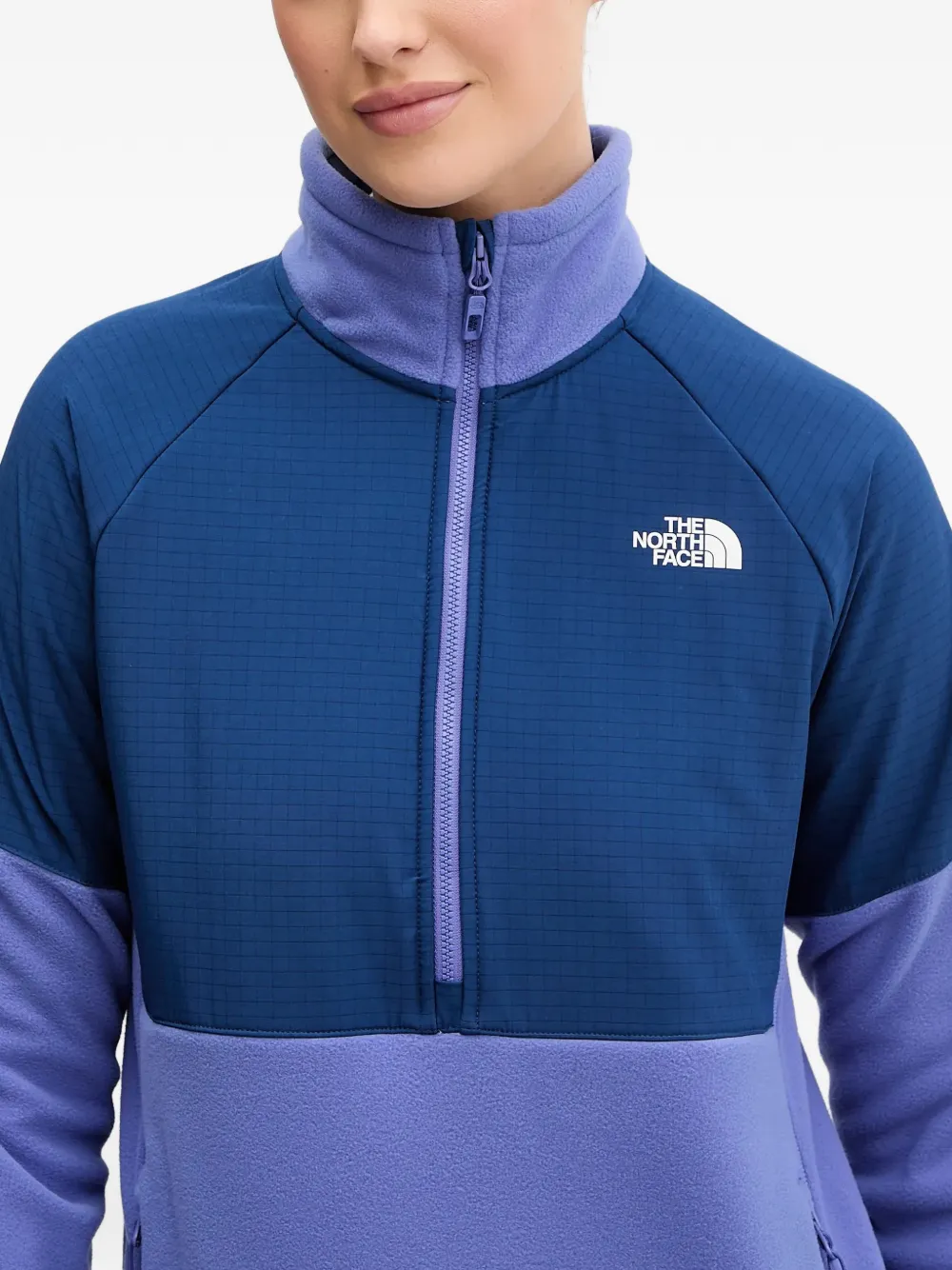 The North Face Sweater met colourblocking en rits Blauw