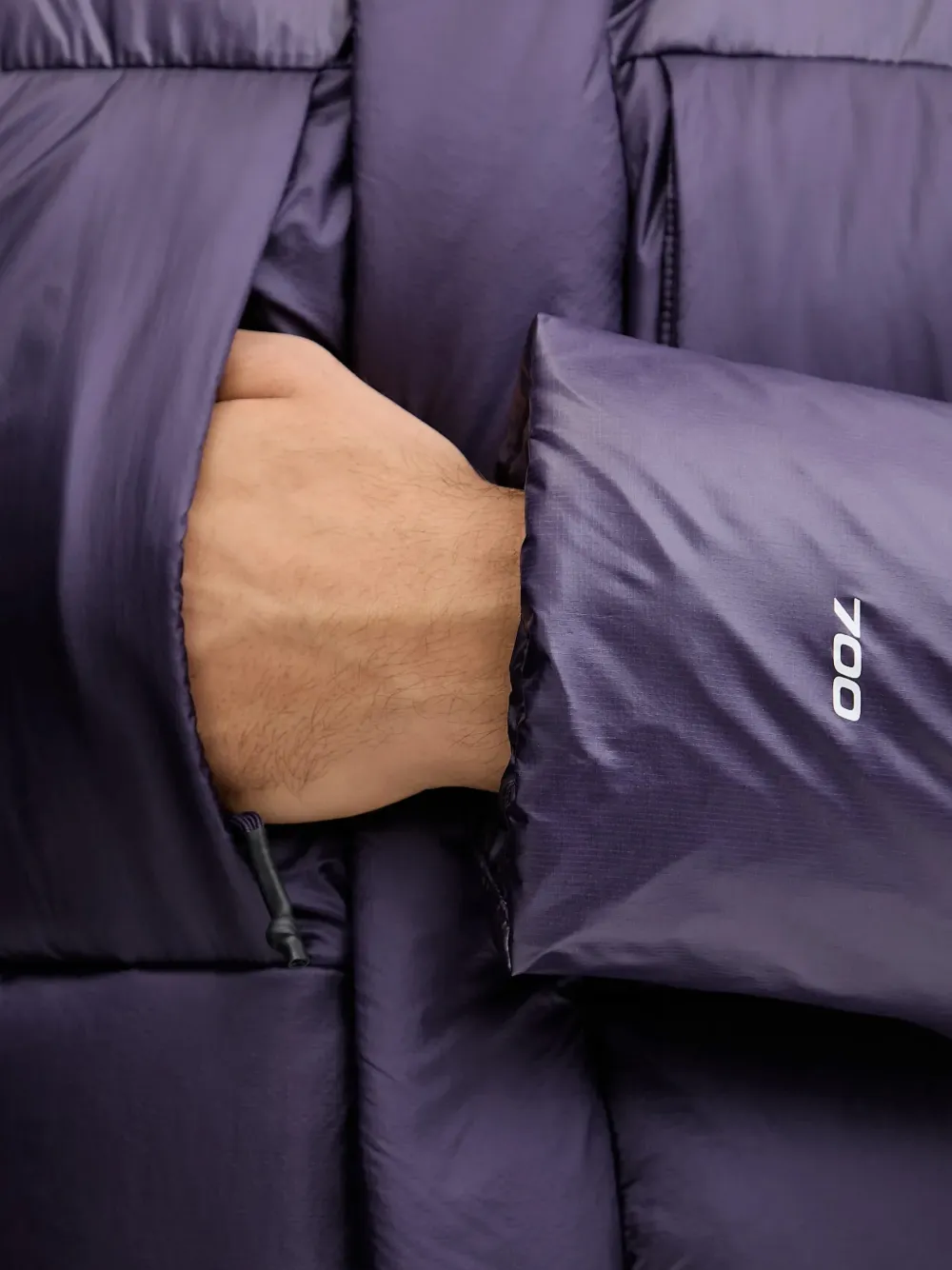 The North Face Pertex gewatteerd jack met capuchon Paars