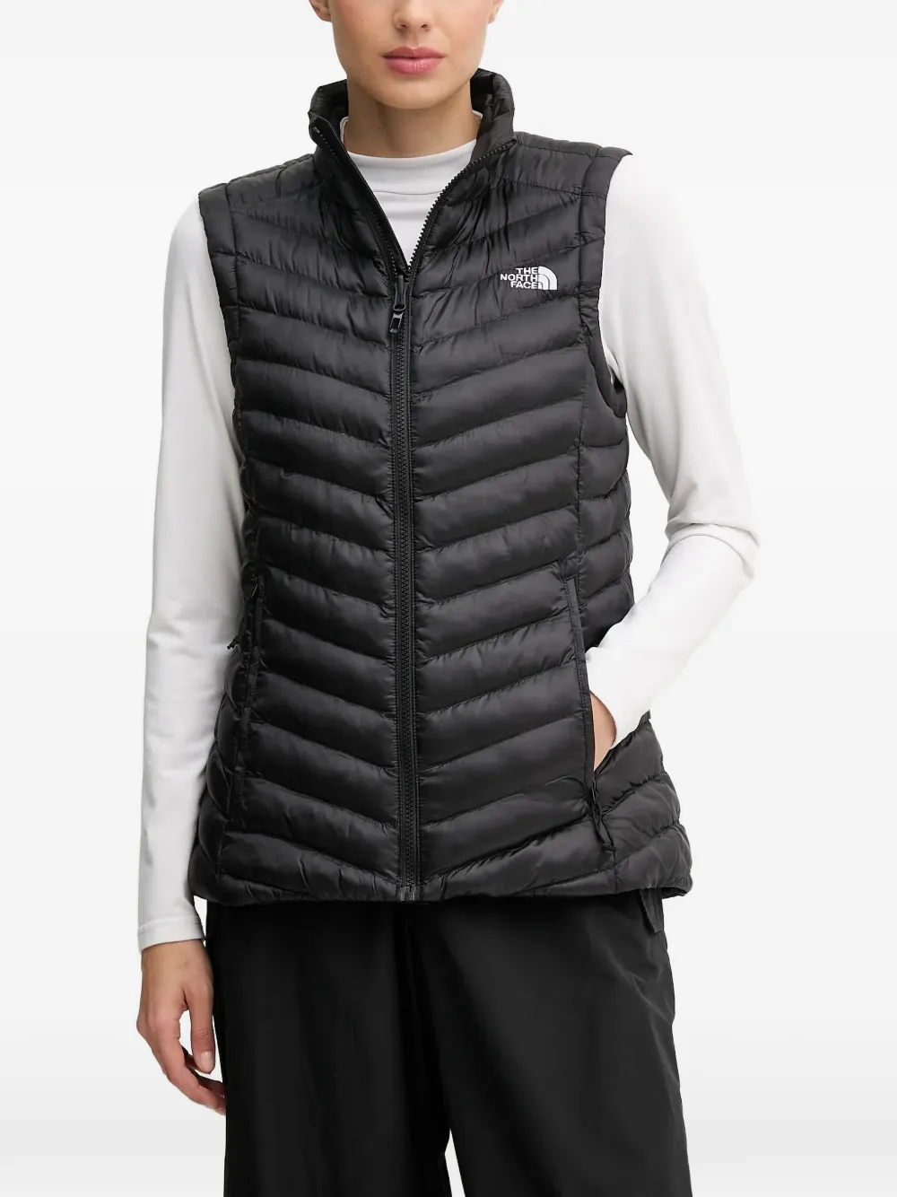 The North Face zip-up quilted gilet - Black