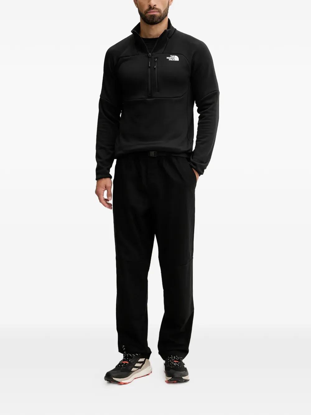 The North Face Sweater met opstaande hals en rits Zwart