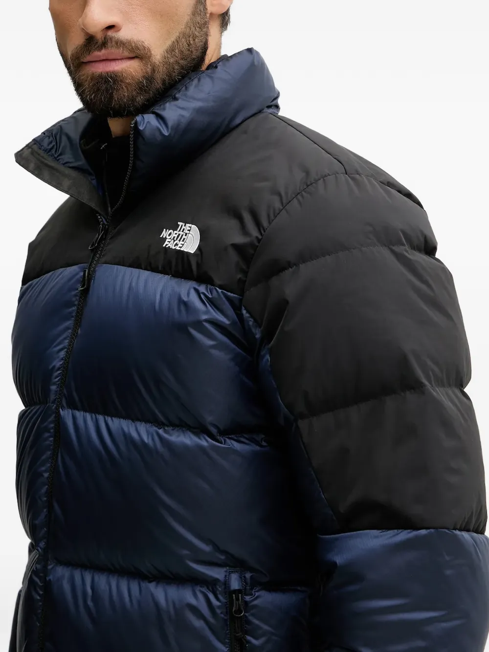 The North Face Gewatteerd jack met geborduurd logo Blauw