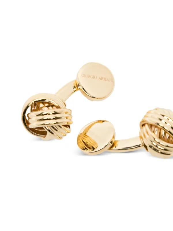 Giorgio Armani knot-detail Cufflinks | Gold | FARFETCH