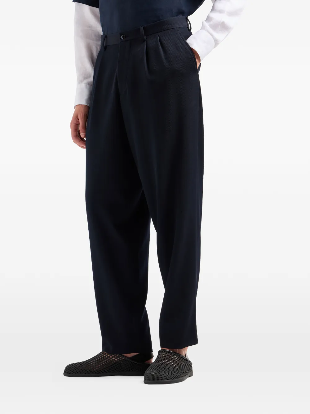 Giorgio Armani Broek met achterzakken Blauw