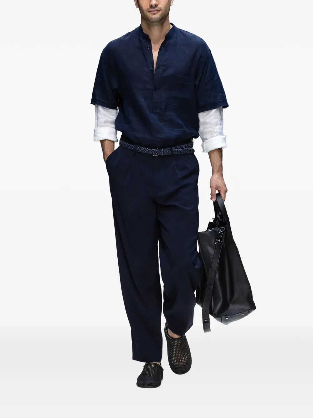 Giorgio Armani Broek met achterzakken Blauw